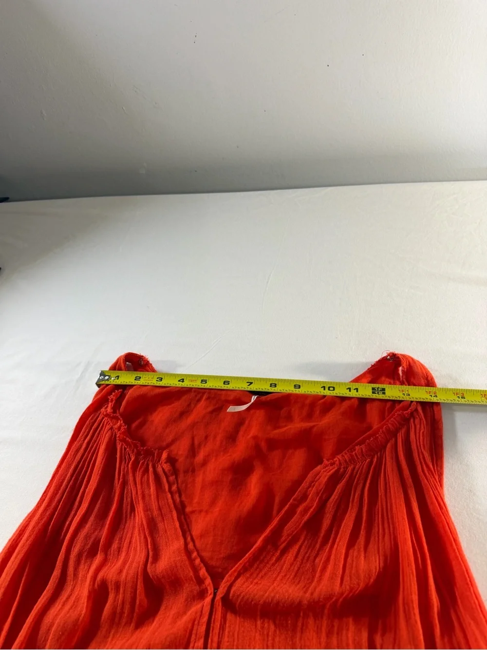 Free People Orange Gauze Crochet Lace Bogo Mini Dress Small Babydoll